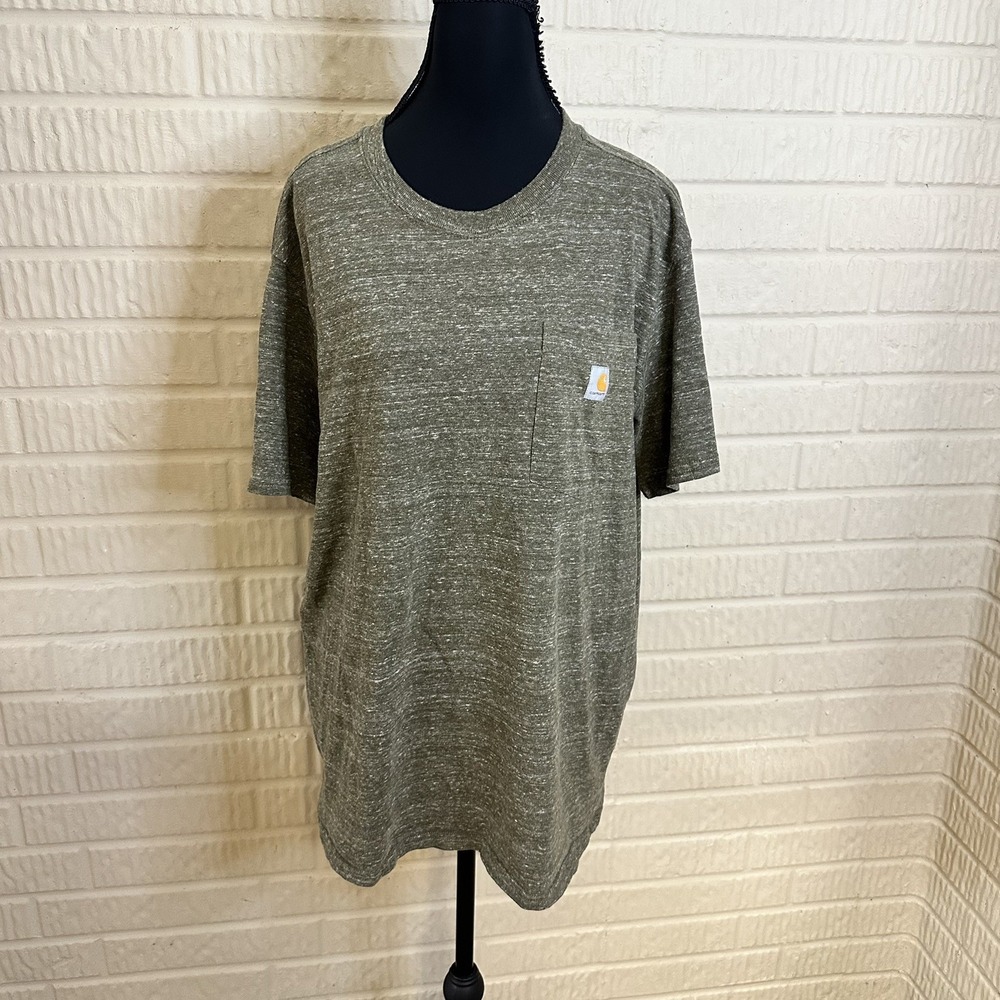 Carhartt Shirt Womens Sz XL Heather Green Loose Fit Lightweight Outdoor Workwear